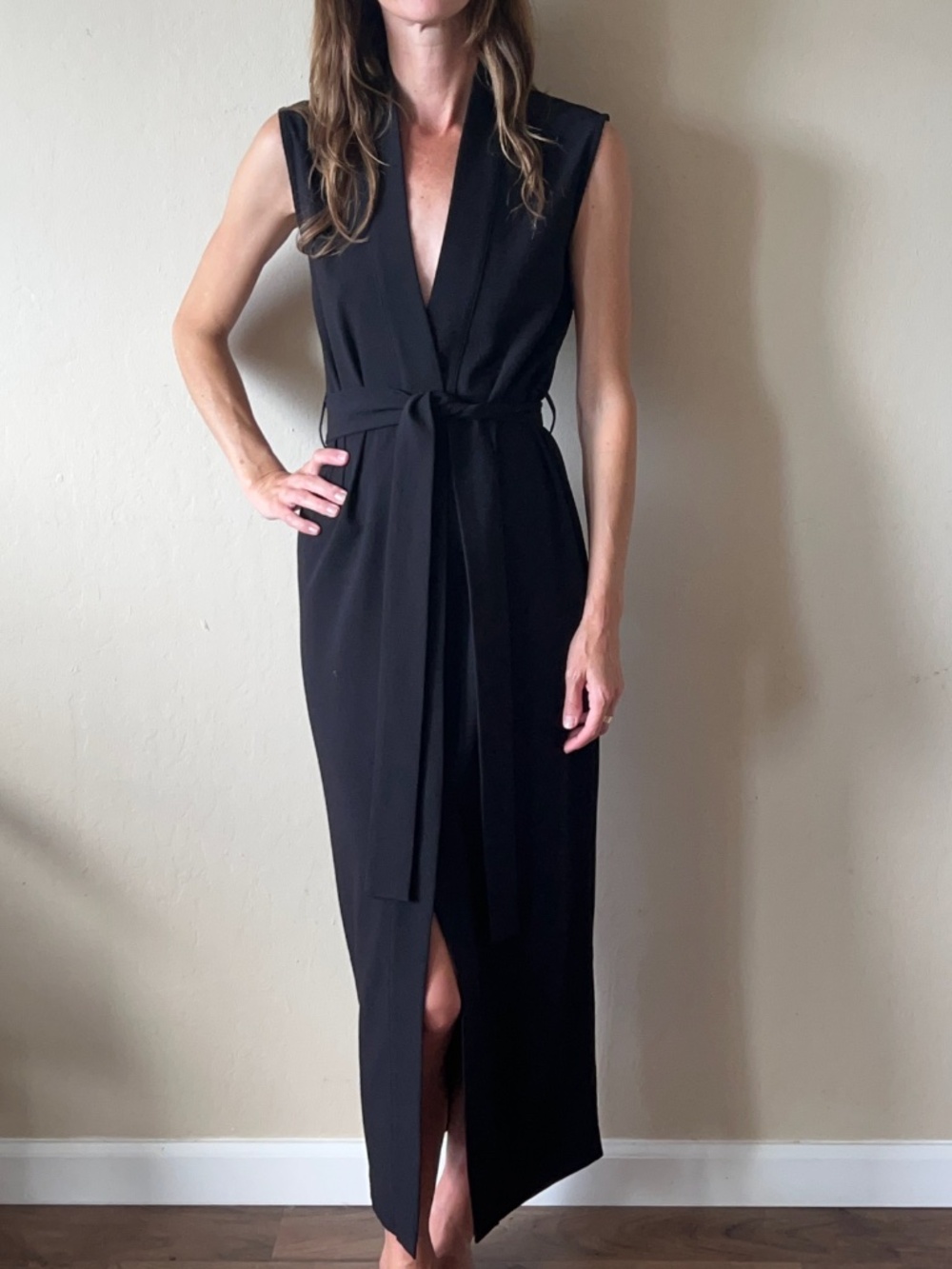 Jesse Kamm Yuri black wrap dress